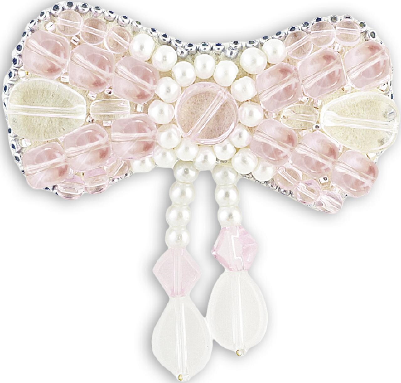 BP-174C Beadwork kit for creating brooch Crystal Art "Small girl-flirt"